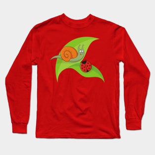 Snail with Ladybug Long Sleeve T-Shirt